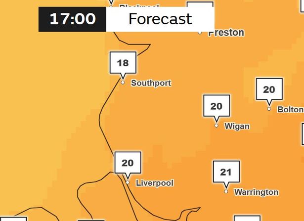 Met Office map for 5pm, June 18 2025