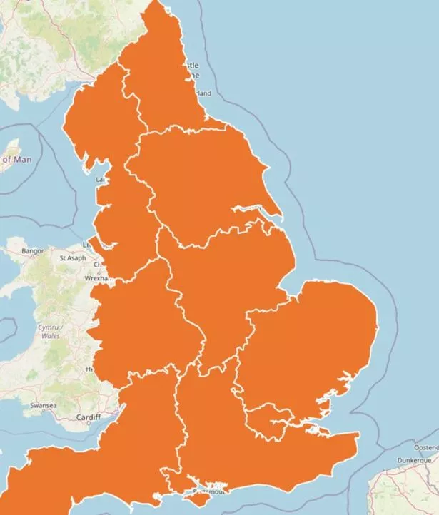 Map shows UK under amber hear-alert warning
