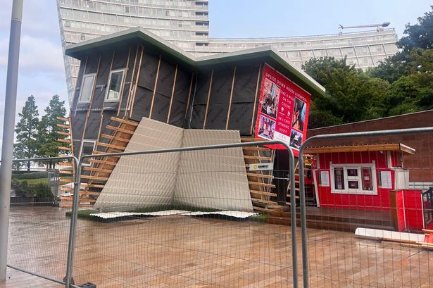 The current state of the Upside Down House attraction in Liverpool ONE