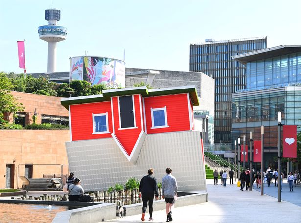 The Upside Down House at Liverpool ONE
