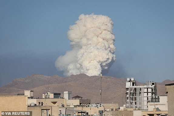 FILE PHOTO: Smoke rises following an Israeli attack in Tehran, Iran, June 18, 2025. Majid Asgaripour/WANA (West Asia News Agency) via REUTERS   ATTENTION EDITORS - THIS PICTURE WAS PROVIDED BY A THIRD PARTY/File Photo