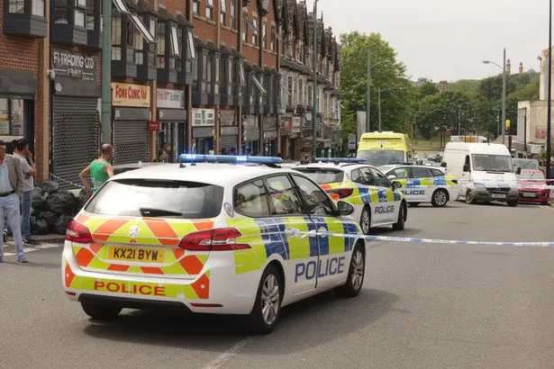 Police at the scene on Dudley Road in Winson Green