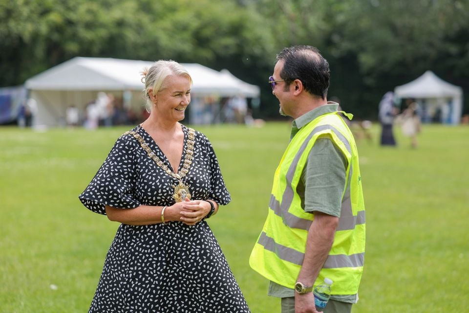 Lord Mayor of Belfast, Councillor Tracy Kelly, meets with families and community groups at the Great Refugee Week Picnic at Ulidia Playing Fields in south Belfast on Saturday 21 June.