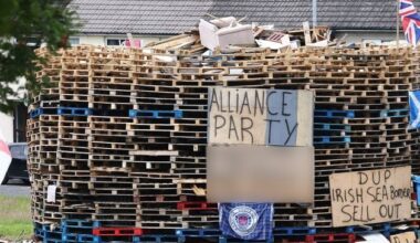 Ballybeen: East Belfast bonfire signs and messages attacking Alliance Party and DUP treated as ‘sectarian hate crime’ by PSNI
