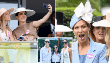 Princess Eugenie and Zara Tindall pictured mingling with Meghan Markle's close friend
