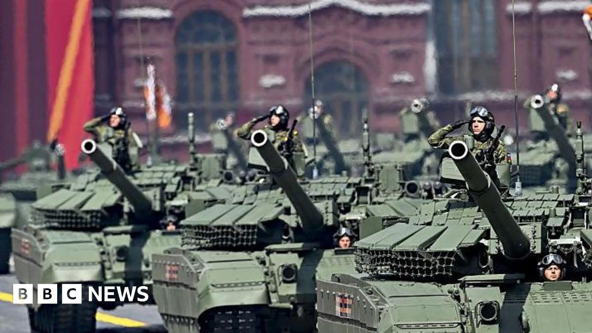 Russian tanks in Red Square, Moscow, last month