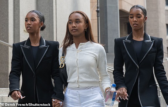 Mandatory Credit: Photo by Derek French/Shutterstock (15295459v) Jessie Combs, Chance Combs, D'Lila Star Combs, daughters of Sean "Diddy" Combs, leaves Manhattan Federal Court on May 12, 2025 in New York City. Jury selection finished in the Sean Combs' trial, who has been charged with sex trafficking, racketeering conspiracy, and transporting to engage in prostitution for which he has plead not guilty. Sean Combs Federal Sex Trafficking Trial, U.S. District Court - Southern District of New York, USA - 12 May 2025