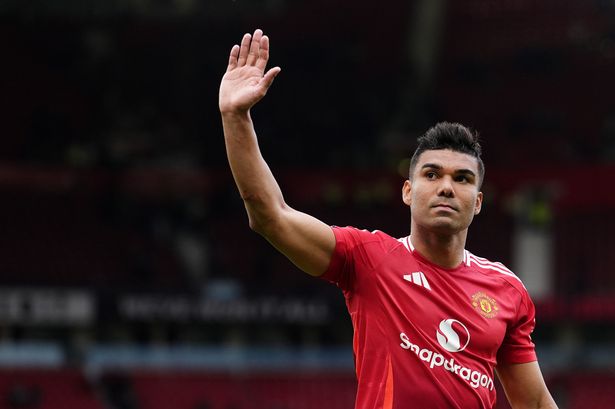 Manchester United's Casemiro waves to the fans
