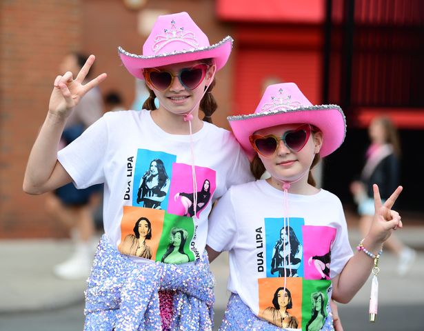Dua Lipa fans at Anfield