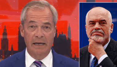 Nigel Farage skewers Albania’s Brexit-hating PM and demands ‘take all your criminals back’ after dig at Britain