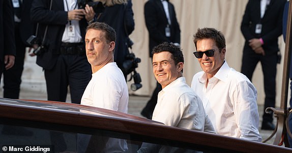 Venice Italy.Orlando Bloom and Tom Brady arrive at the evening event  re Jeff Bezos wedding at Madonna Del Orto.