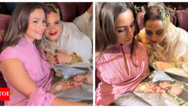 Alia Bhatt strikes a pose with Rekha as she recreates her Silsila look at Umrao Jaan screening: 'There never, was, is or will ever be another like you' |