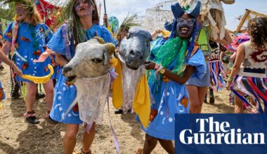 ‘Telly-shrubbies’, morris dancers and living graffiti: Glastonbury’s Shangri-La gets a revamp – in pictures - The Guardian