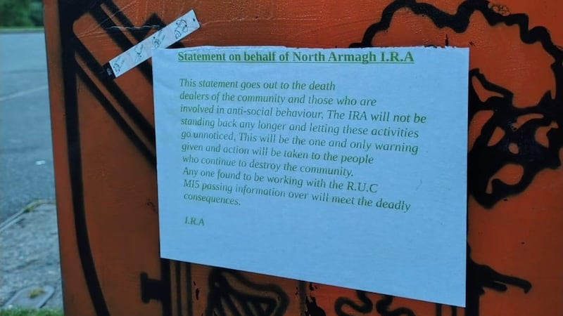 ‘IRA’ threat against ‘death dealers’ posted in housing estate 