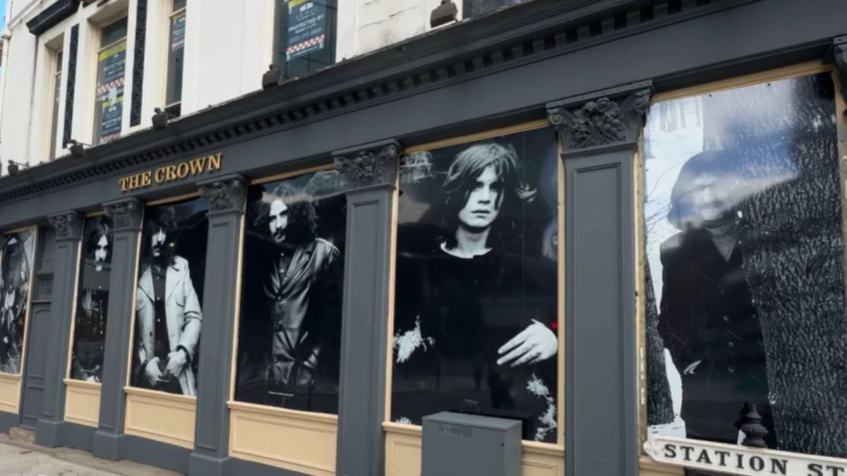 Black Sabbath mural trail - The Crown pub, where the band played their first gig.
