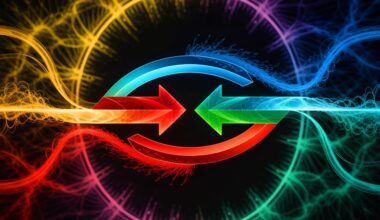 Illustration of the dual arrows of time in open quantum systems. Image generated by AI.