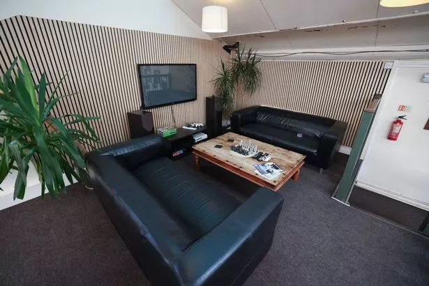 A sitting area where Noel Gallagher composed Supersonic in The Motor Museum Recording Studio