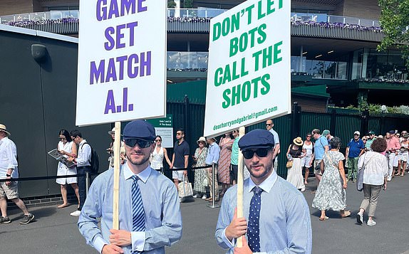 Wimbledon AI protesters