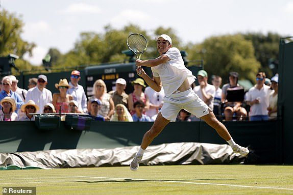 Tennis - Wimbledon - All England Lawn Tennis and Croquet Club, London, Britain - June 30, 2025 Britain's Oliver Tarvet
