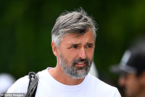 LONDON, ENGLAND - JULY 02: Tennis Coach, Goran Ivanisevic, looks on ahead of The Championships - Wimbledon 2023 at All England Lawn Tennis and Croquet Club on July 02, 2023 in London, England. (Photo by Shaun Botterill/Getty Images)