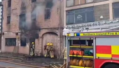 Merchants Quay: Firefighters battle blaze in Newry