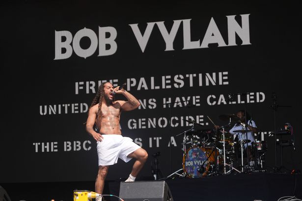 Bob Vylan performing on the West Holts stage