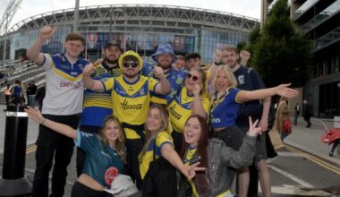 Pictures of Warrington Wolves fans at Wembley for Challenge Cup