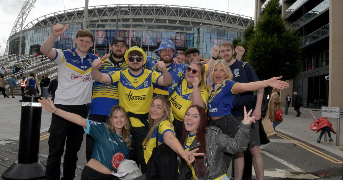 Pictures of Warrington Wolves fans at Wembley for Challenge Cup