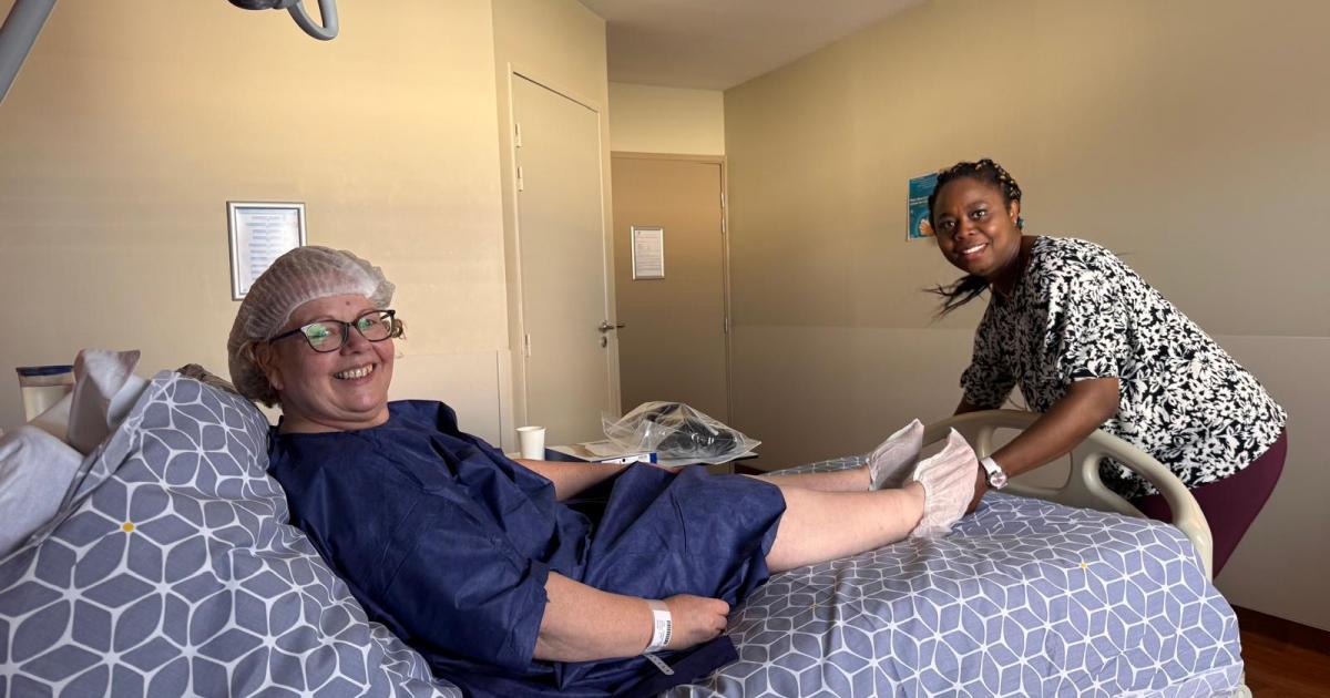 Woman gets knee replacement in France after long NHS wait