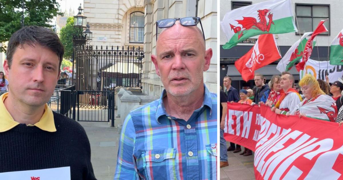 Yes Cymru deliver Crown Estate campaign letter to Downing Street