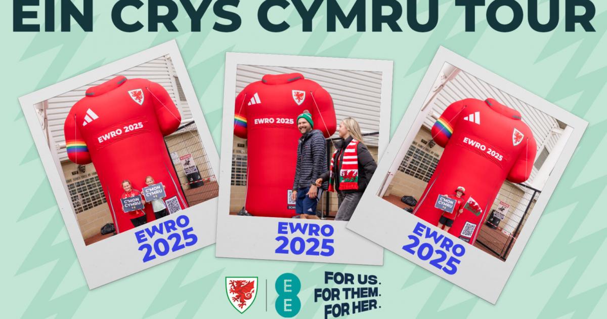 Giant Cymru shirt stopping in Tenby as part of Wales tour
