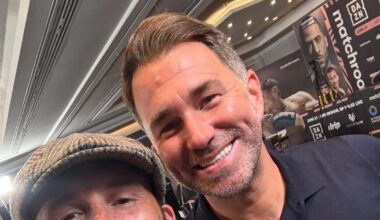 Eddie Hearn bumps into fellow boxing promoter Jon DP Shaw