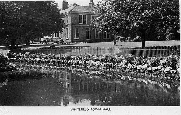 Whitefield House, in its previous glory with gardens, and lake.