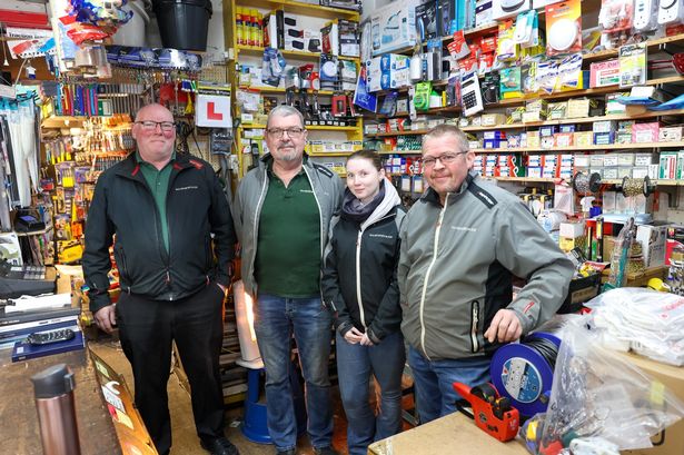 WH Mogford & Son owner Paul Gillam, left, had four staff at the shop in 2022, including daughter Sophie and staff members Kevin and Phil