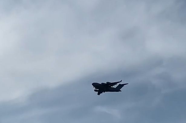 The Boeing C-17 Globemaster 3 was spotted flying over Cheadle 