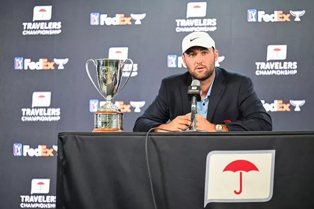 Scottie Scheffler in a press conference after winning the 2024 Travelers Championship