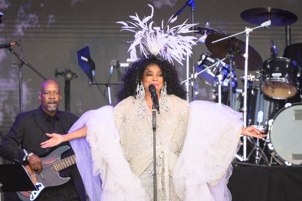 Diana Ross performing on the Pyramid Stage at Glastonbury in 2022