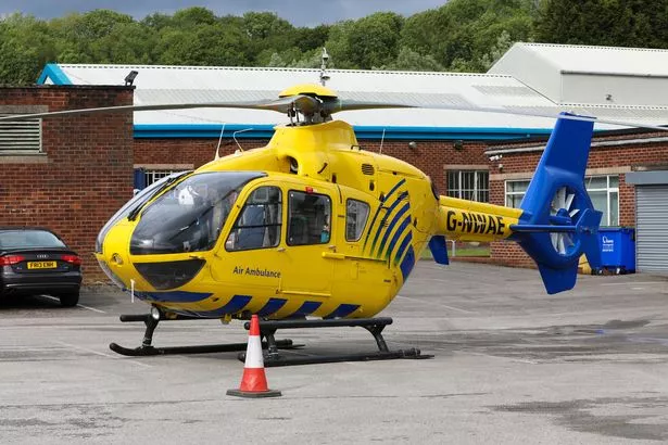 An air ambulance at the scene