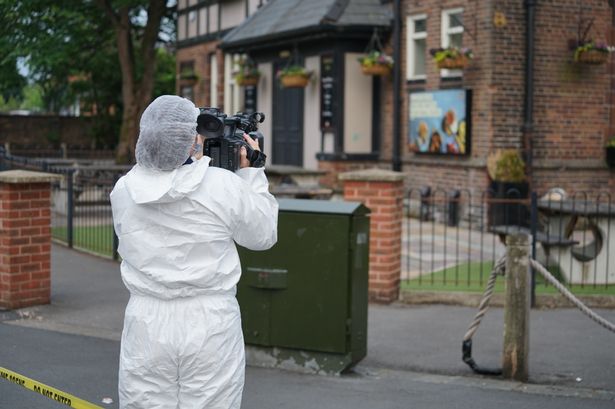 Forensics at the scene on Sunday