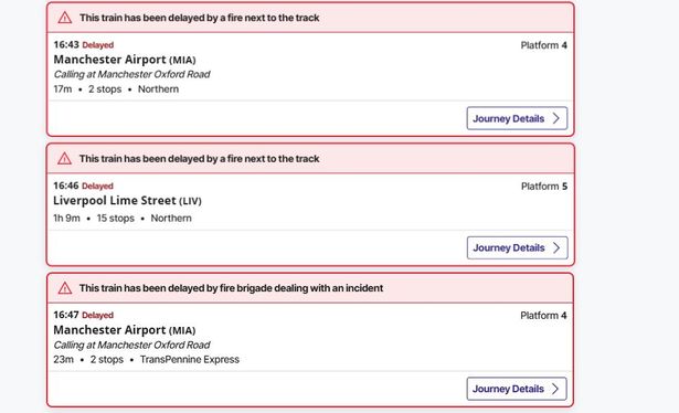 A number of trains were delayed