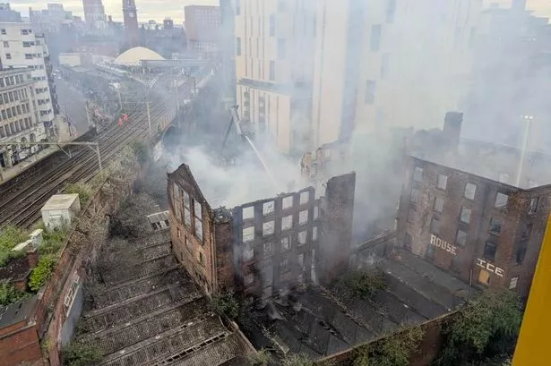 The shell of the former Hotspur Press mill which was ravaged by the fire 