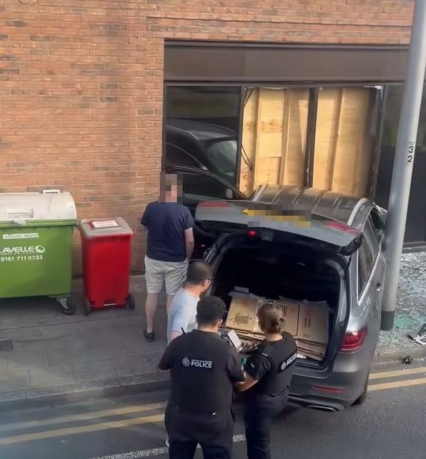The car smashed into the Nando's restaurant in Stockport