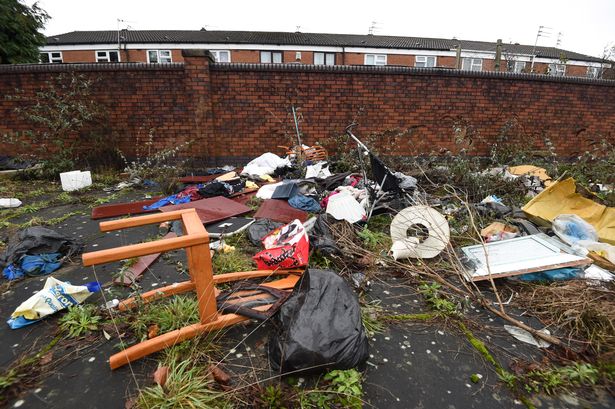 A general image taken by the ECHO of fly tipping near West Derby Road 