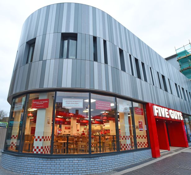 Five Guys in Queens Square, Liverpool city centre.