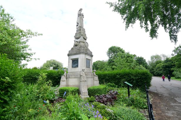 A memorial to William and Mary Poulsom in Derby Park, Bootle