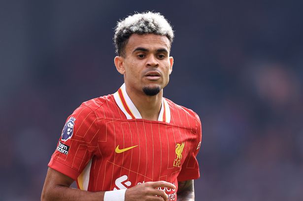 LIVERPOOL, ENGLAND - SEPTEMBER 21: Luis Diaz of Liverpool looks on during the Premier League match between Liverpool FC and AFC Bournemouth at Anfield on September 21, 2024 in Liverpool, England. (Photo by Simon Stacpoole/Offside/Offside via Getty Images)