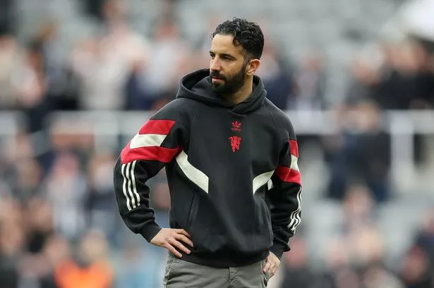 Ruben Amorim, Manager of Manchester United, looks dejected after defeat in the Premier League