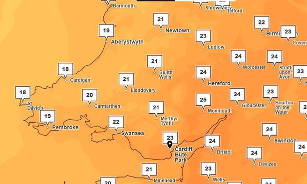 What the weather will be like on Wednesday afternoon 