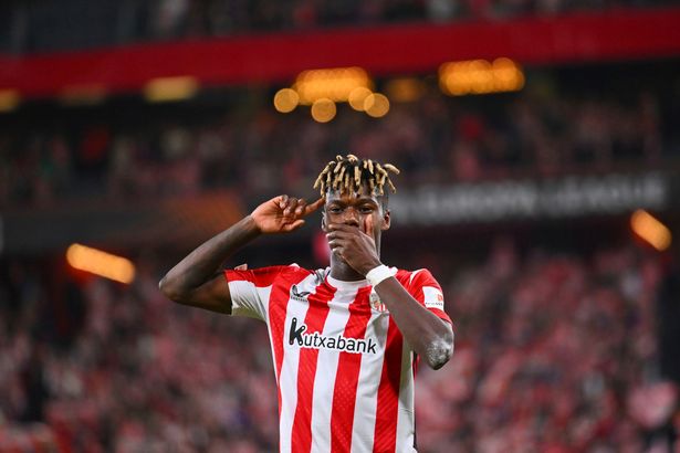 Nico Williams celebrates scoring for Athletic Bilbao