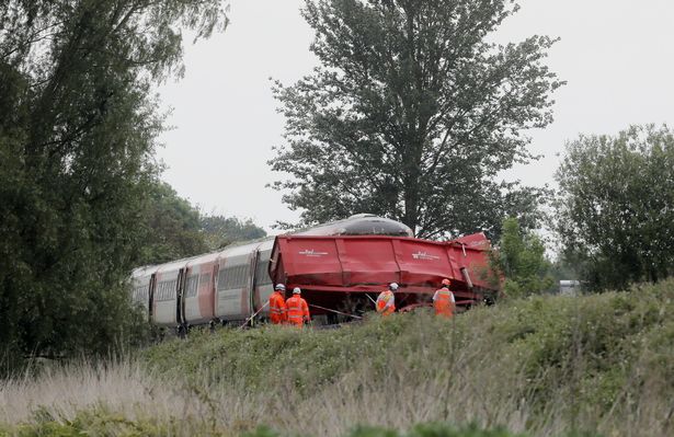 A collision scene on a railway track